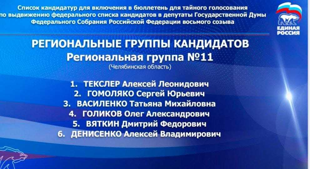 На съезде «Единой России» утвердили список кандидатов от Челябинской области
